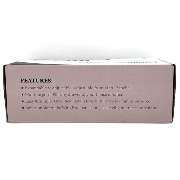 Expandable Drawer Organizers Dividers Set Of 4 Adjustable 11" To 17" Home Office - Picture 3 of 13